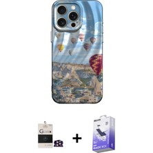 iPhone 14 Pro Max Nova Doku Prime - Siyah Bilvis 5in1 5d Magic Hayalet Cam Ekran Koruyucu + Gold Bilvis Titan Kamera Lens