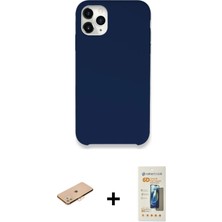 Cepte Toptan iPhone 11 Pro Max Zirve Modern Özel Seri - Siyah 6d Mat Seramik Hayalet Nano Ekran Koruyucu + Turuncu Renkli Kamera Lens Koruma Cam