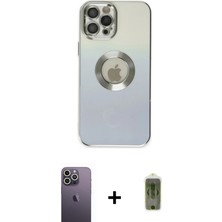 iPhone 12 Pro Max Kutup Yansıma Özel Seri - Siyah Joko Magic 5d Hayalet Cam + Beyaz Neon Fosforlu Kamera Lens