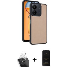 Cepte Toptan Redmi 13C Kıvılcım Işık Serisi - Siyah 6d Antistatik Mat Seramik Hayalet Nano Ekran Koruyucu + Şeffaf Kamera Lens Koruma Cam