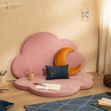 Puftable Montessori Bulut Oyun Minderi,pembe Renk,oyun Halısı ve Matı 5 cm Sünger 2 Parça