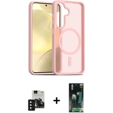 Galaxy S24 Siluet Minimal Prime - Şeffaf 360 Full Body Arka Koruyucu + Siyah Pvd Metal Kamera Lens