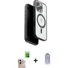 iPhone 16 Pro Max Pusula Form Serisi - Siyah Joko Magic 5d Cam + Natural Grey Raze Metal Kamera Lens