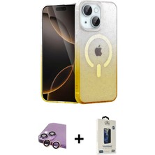 iPhone 15 Eksen Minimal Özel Seri - Siyah Bilvis Hayalet Cam Ekran Koruyucu + Pembe Raze Metal Kamera Lens