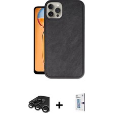 Cepte Toptan iPhone 15 Pro Max Kıvılcım Işık Serisi - Siyah Bilvis 0.18MM Plus Cam Ekran Koruyucu + Titanyum Gri Raze Metal Kamera Lens