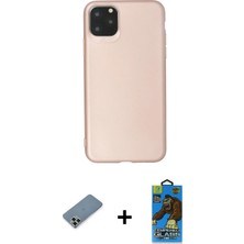 Cepte Toptan iPhone 11 Pro Max Kozmos Yansıma Özel Seri - Siyah 18D Cam Ekran Koruyucu + Açık Yeşil Metal Kamera Lens Koruma Cam