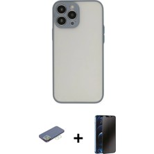 Cepte Toptan iPhone 13 Pro Max Ahenk Çizgi Serisi - Siyah 3D Antistatik Hayalet Cam Ekran Koruyucu + Yeşil Renkli Kamera Lens Koruma Cam