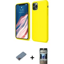 Cepte Toptan iPhone 11 Pro Kozmos Yansıma Özel Seri - Siyah 34D Hayalet Izgaralı Cam + Pembe Shine Kamera Lens Koruma Cam
