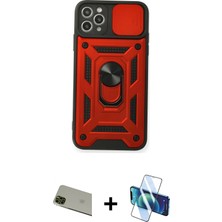 Cepte Toptan iPhone 11 Pro Max Ahenk Klasik - Siyah 3D Antistatik Seramik Nano Ekran Koruyucu + Yeşil Rainbow Kamera Lens Koruma Cam
