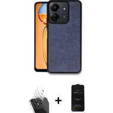 Cepte Toptan Redmi 13C Kıvılcım Işık Serisi - Siyah 6d Antistatik Mat Seramik Hayalet Nano Ekran Koruyucu + Şeffaf Kamera Lens Koruma Cam