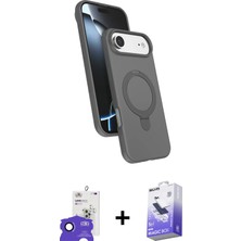 Cepte Toptan iPhone 17 Air Iz Işık Koleksiyonu - Siyah Bilvis 5in1 5d Magic Hayalet Cam Ekran Koruyucu + Lacivert Bilvis Titan Kamera Lens