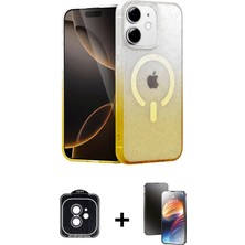 iPhone 11 Eksen Minimal Özel Seri - Siyah 3D Antistatik Mat Seramik Nano Ekran Koruyucu + Siyah Pvd Metal Kamera Lens