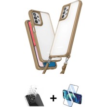 Galaxy A23 4g Ufuk Klasik - Siyah 3D Antistatik Cam Ekran Koruyucu + Şeffaf Kamera Lens Koruma Cam