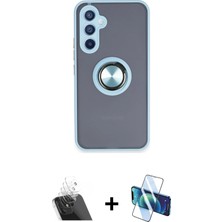 Cepte Toptan Galaxy A54 5g Yörünge Çizgi - Siyah 3D Antistatik Seramik Nano Ekran Koruyucu + Şeffaf Kamera Lens Koruma Cam