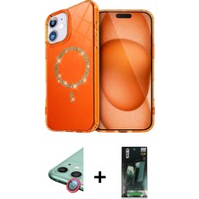 Cepte Toptan iPhone 11 Kıvılcım Form Prime - Şeffaf 360 Full Body Arka Koruyucu + Kırmızı Raze Metal Kamera Lens