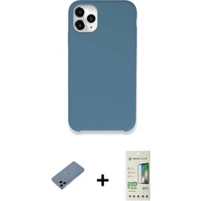 Cepte Toptan iPhone 11 Pro Max Zirve Modern Özel Seri - Siyah 20D Premium Cam Ekran Koruyucu + Gökkuşağı Shine Kamera Lens Koruma Cam