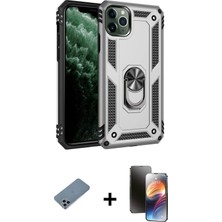 Cepte Toptan iPhone 11 Pro Ahenk Klasik Koleksiyonu - Siyah 3D Antistatik Mat Seramik Nano Ekran Koruyucu + Sierra Blue Shine Kamera Lens Koruma Cam