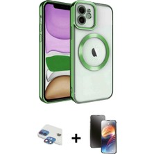 Cepte Toptan iPhone 11 Nova Işık Özel Seri - Siyah 3D Antistatik Mat Seramik Nano Ekran Koruyucu + Gökkuşağı Pers Alüminyum Kamera Lens
