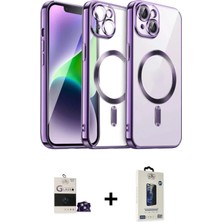 Cepte Toptan iPhone 15 Nova Işık Özel Seri - Siyah Bilvis Hayalet Cam Ekran Koruyucu + Sierra Blue Bilvis Titan Kamera Lens