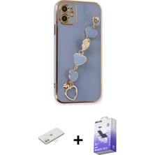 Cepte Toptan iPhone 12 Nova Işık Prime - Siyah Bilvis 5in1 5d Magic Hayalet Cam Ekran Koruyucu + Sarı Renkli Kamera Lens Koruma Cam