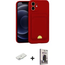 iPhone 11 Vadi Çizgi Prime - Siyah Bilvis Hayalet Cam Ekran Koruyucu + Sarı Renkli Kamera Lens Koruma Cam