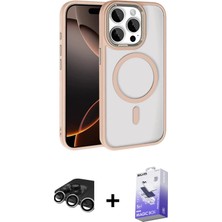 Cepte Toptan iPhone 15 Pro Max Kıvılcım Prime - Siyah Bilvis 5in1 5d Magic Hayalet Cam Ekran Koruyucu + Gümüş Raze Metal Kamera Lens