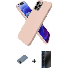 Cepte Toptan iPhone 12 Pro Kozmos Yansıma Özel Seri - Siyah 3D Antistatik Hayalet Cam Ekran Koruyucu + Siyah Shine Kamera Lens Koruma Cam