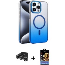 Cepte Toptan iPhone 14 Pro Max Ahenk Doku Özel Seri - Siyah Buffer Hayalet Cam Ekran Koruyucu + Gümüş Raze Metal Kamera Lens