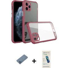 Cepte Toptan iPhone 11 Pro Max Nova Asil Özel Seri - Şeffaf Pasifik Cam Ekran Koruyucu + Mavi Shine Kamera Lens Koruma Cam