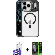 Cepte Toptan iPhone 17 Pro Max Yadigar Asil Koleksiyonu - Siyah 360 Mat Full Body Arka Koruyucu + Lacivert Bilvis Titan Kamera Lens