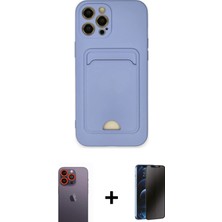 Cepte Toptan iPhone 12 Pro Max Vadi Çizgi Prime - Siyah 3D Antistatik Hayalet Cam Ekran Koruyucu + Turuncu Neon Fosforlu Kamera Lens