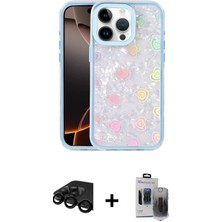 iPhone 15 Pro Max Odak Prime - Siyah Vanessa Magic Hayalet Cam + Siyah Raze Metal Kamera Lens