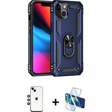 Cepte Toptan iPhone 14 Ahenk Klasik Koleksiyonu - Siyah 3D Antistatik Cam Ekran Koruyucu + Yeşil Shine Kamera Lens