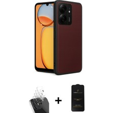 Cepte Toptan Redmi 13C Kıvılcım Işık Serisi - Siyah 6d Antistatik Mat Seramik Hayalet Nano Ekran Koruyucu + Şeffaf Kamera Lens Koruma Cam