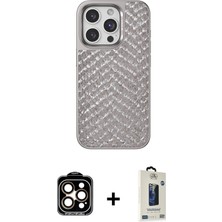 Cepte Toptan iPhone 14 Pro Max Vadi Özel Seri - Siyah Bilvis Hayalet Cam Ekran Koruyucu + Turuncu Pvd Metal Kamera Lens