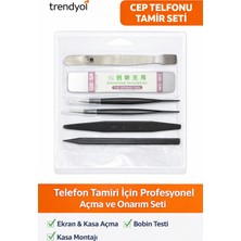 TEKNO 6 Parça Profesyonel Telefon Tamir Açma Seti – Cımbız Spatula Pena Ekran Sökme Aparatı