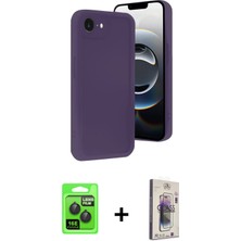 iPhone 16E Yankı Yansıma Özel Seri - Siyah Bilvis 3D Cam Ekran Koruyucu + Siyah Raze Metal Kamera Lens