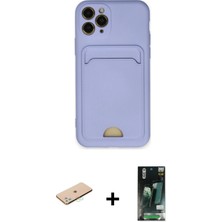 iPhone 11 Pro Vadi Çizgi Prime - Siyah 360 Mat Full Body Arka Koruyucu + Mavi Renkli Kamera Lens Koruma Cam