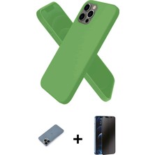 Cepte Toptan iPhone 12 Pro Kozmos Yansıma Özel Seri - Siyah 3D Antistatik Hayalet Cam Ekran Koruyucu + Siyah Shine Kamera Lens Koruma Cam