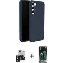 Cepte Toptan Galaxy S24 Kozmos Yansıma Özel Seri - Şeffaf 360 Full Body Arka Koruyucu + Siyah Pvd Metal Kamera Lens