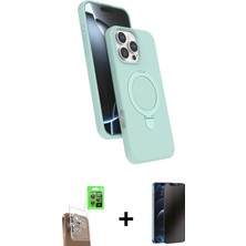 Cepte Toptan iPhone 16 Pro Iz Işık Koleksiyonu - Siyah 3D Antistatik Hayalet Cam Ekran Koruyucu + Çöl Titanyum Raze Metal Kamera Lens