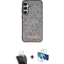 Cepte Toptan Galaxy A25 5g Vadi Klasik Serisi - Siyah 3D Antistatik Cam Ekran Koruyucu + Şeffaf Kamera Lens Koruma Cam