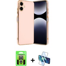 Galaxy A07 4g Yankı Serisi - Siyah 3D Antistatik Cam Ekran Koruyucu + Gümüş Raze Metal Kamera Lens