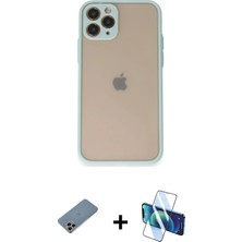 Cepte Toptan iPhone 11 Pro Ahenk Çizgi Serisi - Siyah 3D Antistatik Seramik Nano Ekran Koruyucu + Gökkuşağı Shine Kamera Lens Koruma Cam