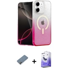 Cepte Toptan iPhone 12 Eksen Minimal Özel Seri - Siyah Bilvis 5in1 5d Magic Hayalet Cam Ekran Koruyucu + Gold Metal Kamera Lens Koruma Cam