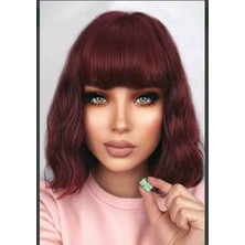 Naturel Peruk Taclı Perçem