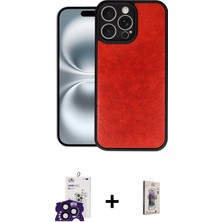 iPhone 16 Pro Max Kıvılcım Işık Serisi - Siyah Bilvis 3D Cam Ekran Koruyucu + Siyah Bilvis Titan Kamera Lens