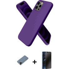 Cepte Toptan iPhone 12 Pro Kozmos Yansıma Özel Seri - Siyah 3D Antistatik Hayalet Cam Ekran Koruyucu + Siyah Shine Kamera Lens Koruma Cam