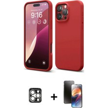 Cepte Toptan iPhone 16 Pro Max Kozmos Yansıma Özel Seri - Siyah 3D Antistatik Mat Seramik Nano Ekran Koruyucu + Gümüş Pvd Metal Kamera Lens
