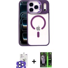 iPhone 17 Pro Max Yadigar Asil Koleksiyonu - Siyah 360 Mat Full Body Arka Koruyucu + Lacivert Bilvis Titan Kamera Lens
